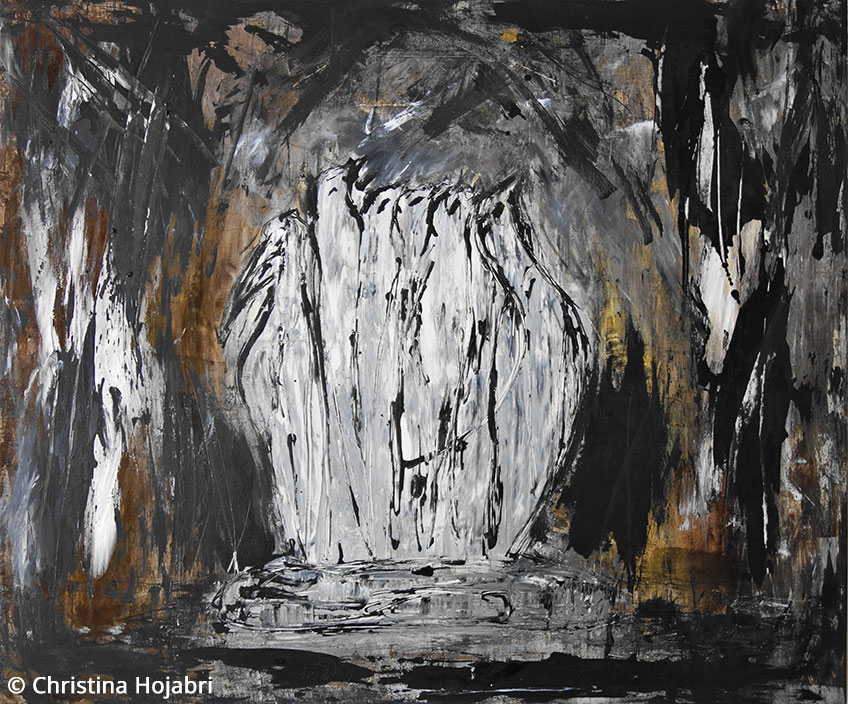 120x100-Die-letzte-Eisscholle-Acry-Tusche-auf-Leinwand-2020